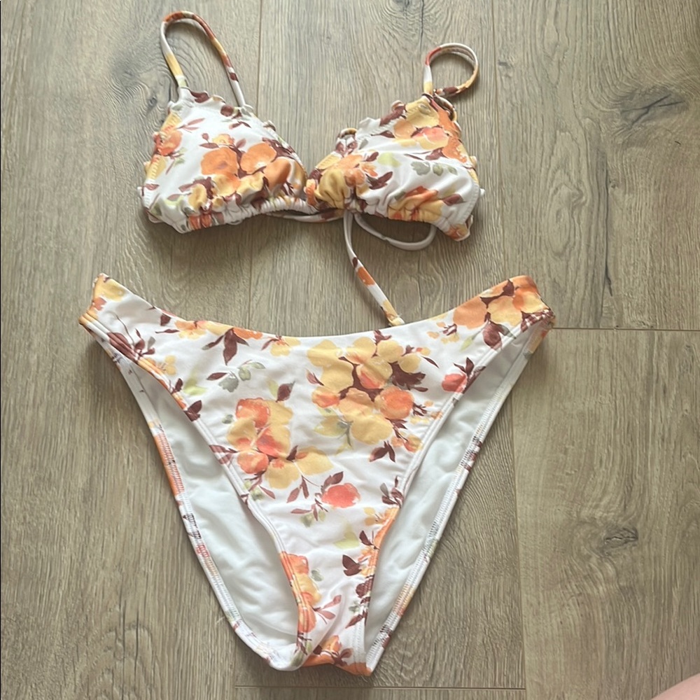 Abercrombie & Fitch Floral Bikini - Orange and Yellow